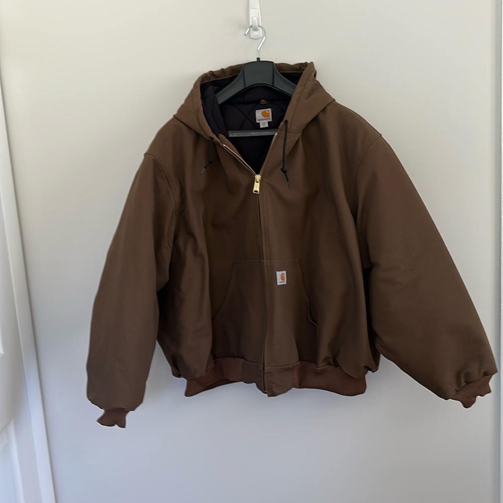 Carhartt Brown Duck Canvas Hooded Jacket 5XL